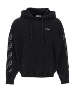 Off-White Hoodie With Contrasting Topstitching