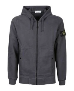 Stone Island Logo Patch Zipped Hoodie
