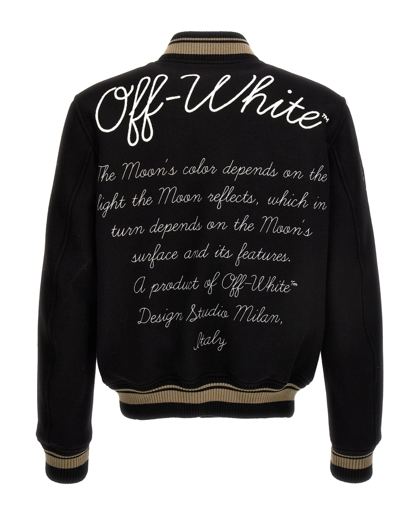 Off-White Moon Phase Varsity Bomber Jacket 2 Off-White Moon Phase Varsity Bomber Jacket - Image 2