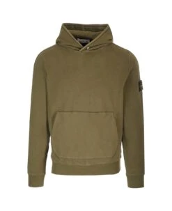 Stone Island Green Cotton Sweatshirt