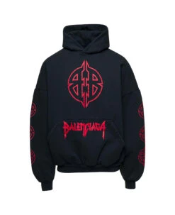 Balenciaga Round Hoodie Metal Bb Heavy Molleton