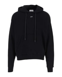 Off-White Cotton Hoodie With Logo