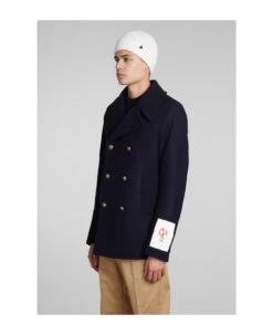 Golden Goose Coat In Blue Wool -Classic Men Wear Store 251f290fecca4d1b61e27b13b9673920
