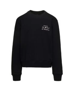 Black Crewneck Sweatshirt With Amiri X Eden Rock Print In Cotton Man