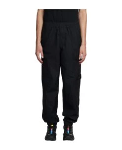 Stone Island Pants In Black Cotton