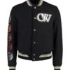 Off-White Varsity Wool Bomber Jacket