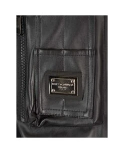 Dolce & Gabbana Black Faux Leather Jacket -Classic Men Wear Store 4114e587a4220bcef0b8296057fc9b8f