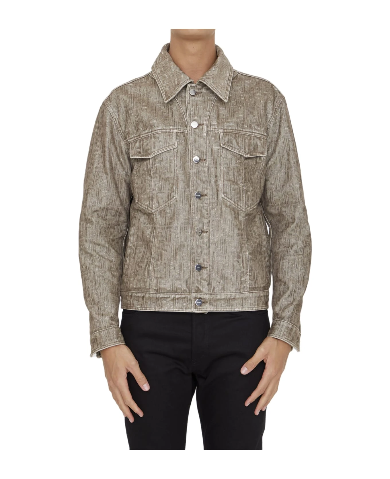 FENDI Beige Denim Jacket 1 FENDI Beige Denim Jacket