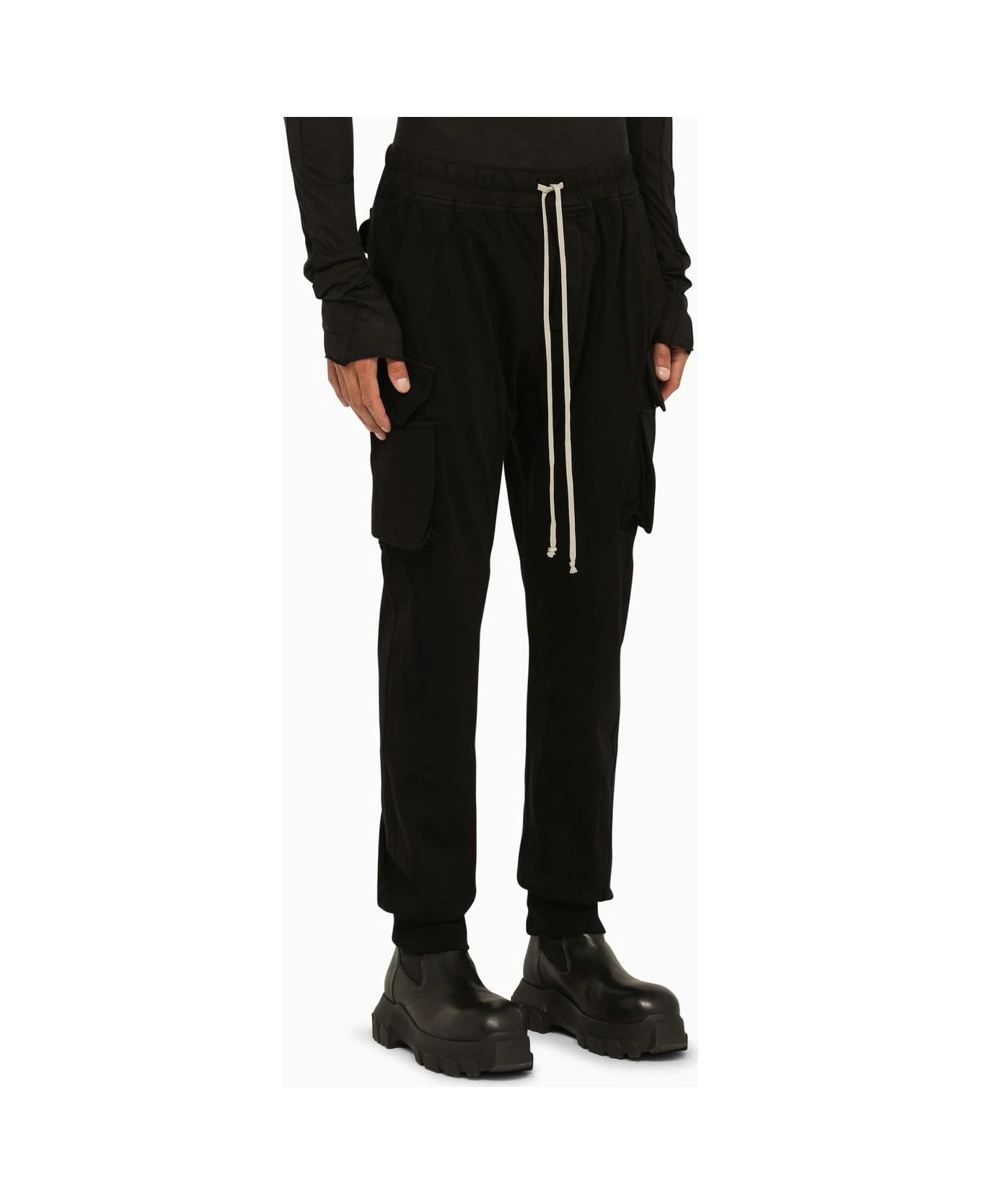 Black Cotton Cargo Trousers 2 Black Cotton Cargo Trousers - Image 2