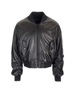 Dolce & Gabbana Black Faux Leather Jacket