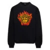 Versace Black Crewneck Sweatshirt With Medusa Print In Cotton Man