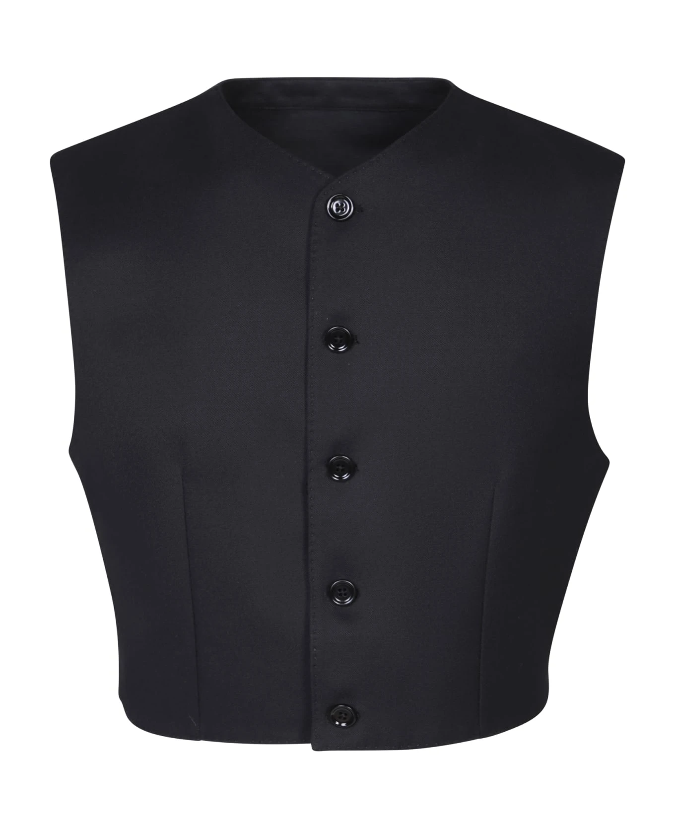Dolce & Gabbana Wool Gabardine And Jersey Vest