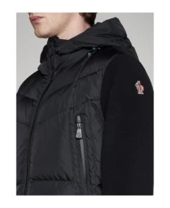 Knit And Padded Nylon Cardigan -Classic Men Wear Store 7f2180fb6b5bc16934ecf40b0d299e4c