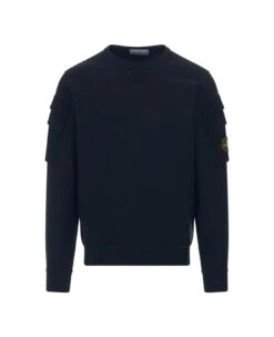 Stone Island Navy Blue Sweatshirt With Pockets