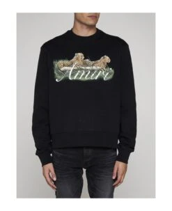 Amiri Cheetah Logo Cotton Sweatshirt -Classic Men Wear Store 876788a6ee74099f66723ed7522ac964
