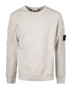 Stone Island Logo Sleeve Cargo Pocket Sweatshirt