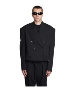 Balenciaga Blazer In Black Wool