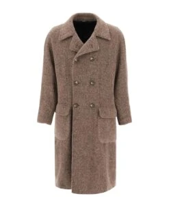 Dolce & Gabbana Melange Alpaca Double-breasted Coat