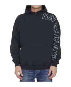 Balenciaga Jersey Hoodie With Logo