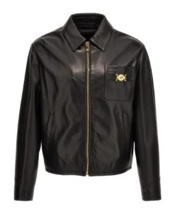 Versace 'medusa' Leather Jacket