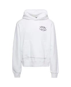 Amiri 'arts District' White Hoodie With Logo Print In Cotton Man