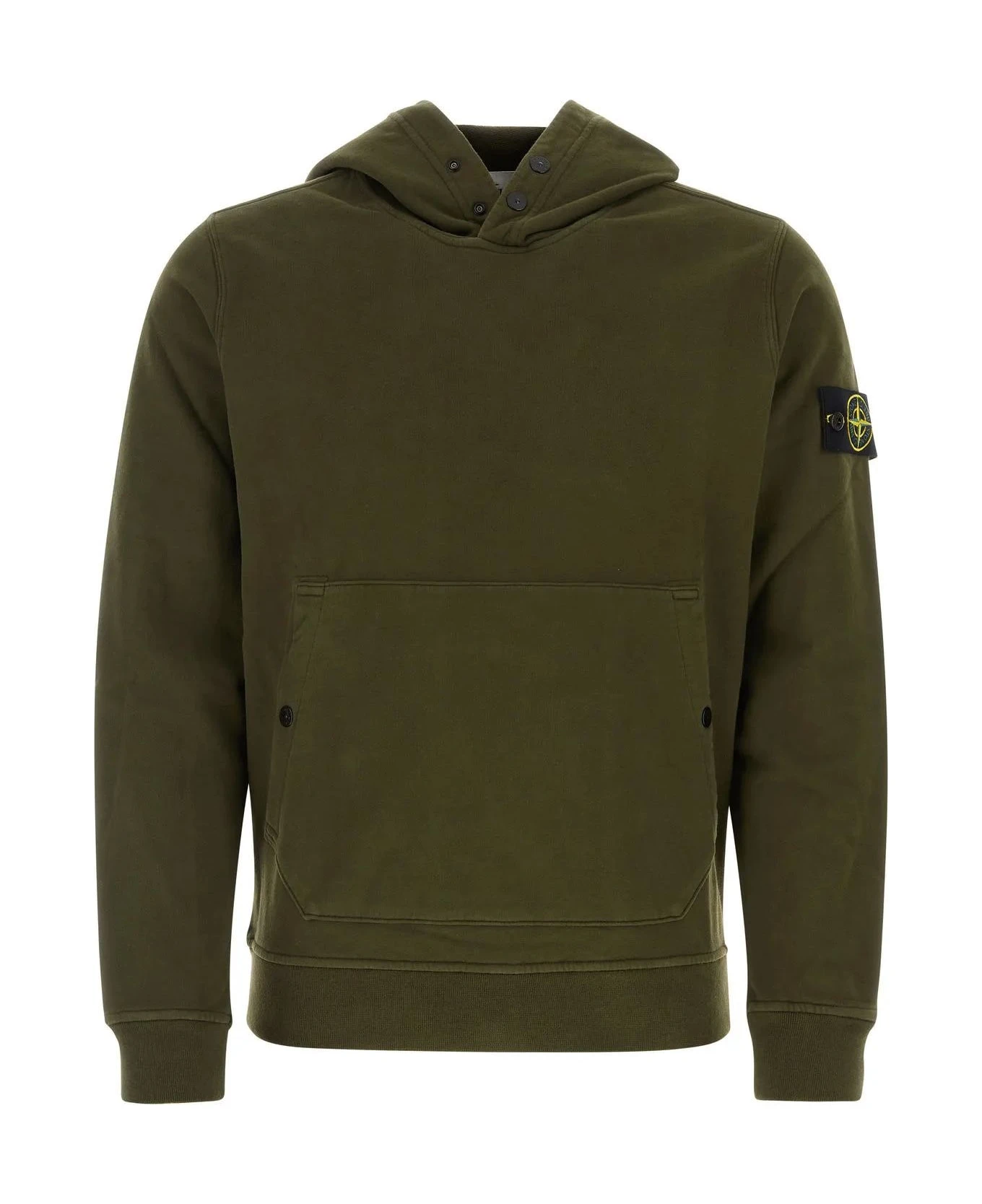 Stone Island Army Green Cotton Sweatshirt 1 Stone Island Army Green Cotton Sweatshirt
