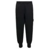 Stone Island Black Jogger Pants With Logo Patch In Cotton Man