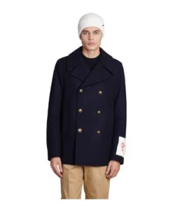Golden Goose Coat In Blue Wool
