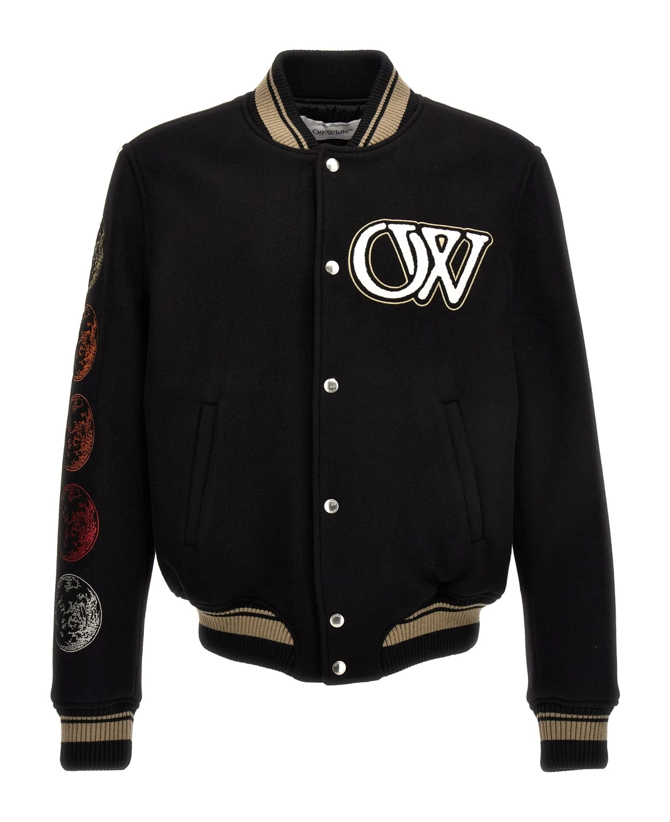 Off-White Moon Phase Varsity Bomber Jacket 1 Off-White Moon Phase Varsity Bomber Jacket