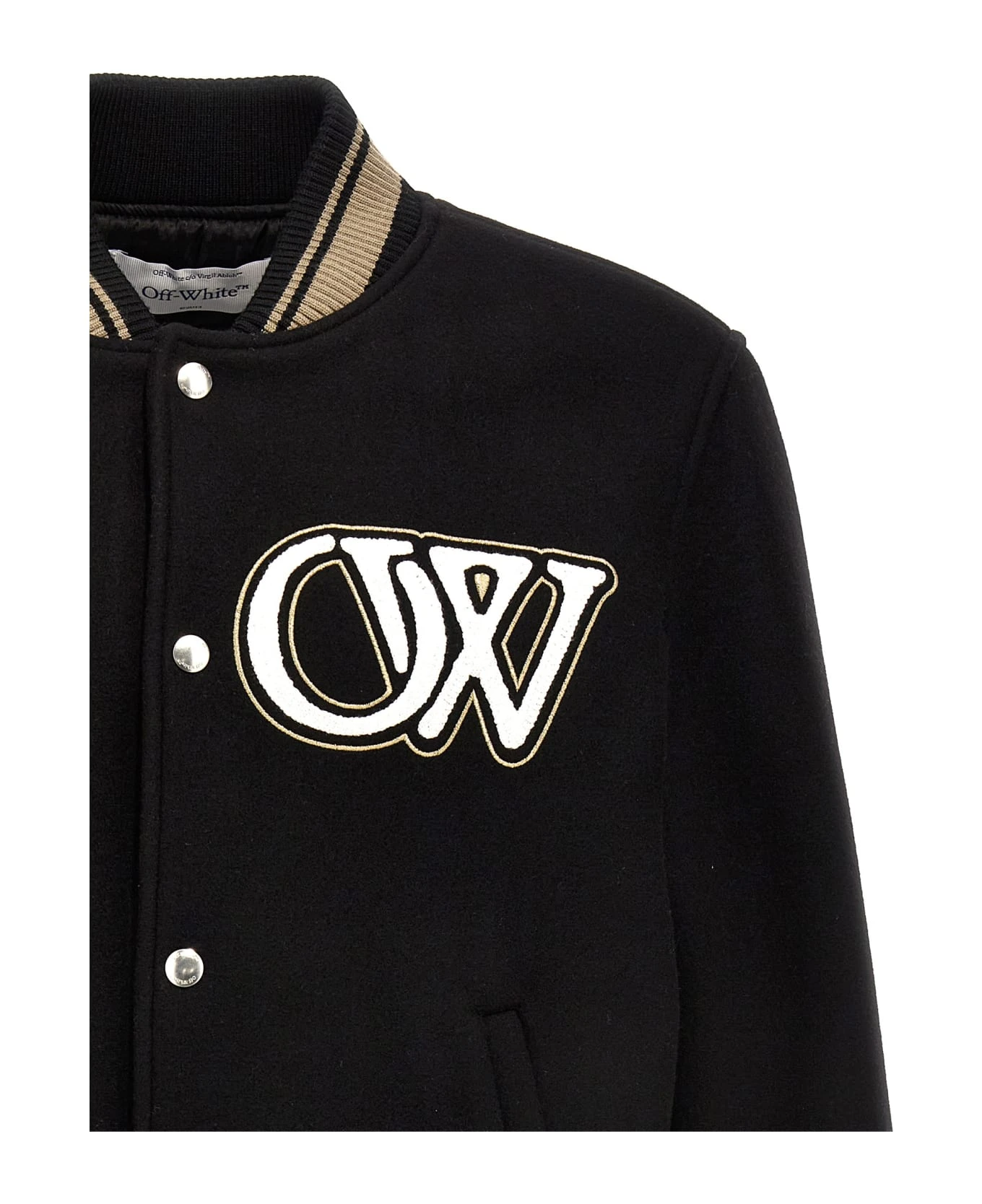 Off-White Moon Phase Varsity Bomber Jacket 4 Off-White Moon Phase Varsity Bomber Jacket - Image 4