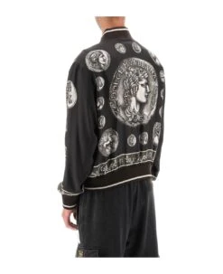 Dolce & Gabbana Silk Bomber Jacket With Monete Pattern -Classic Men Wear Store f1aaf867000001a7a5bb03a7a0ff2942
